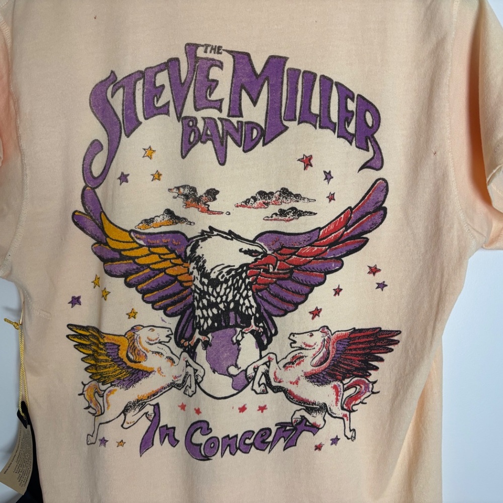 Made Worn Steve Miller Band “In Concert” Sun Bleach Tee NWT Size S - Picture 4 of 5